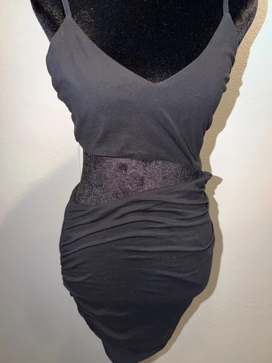 Superdown Revolve Black Cutout Ruched Mini Dress - Picture 3 of 7